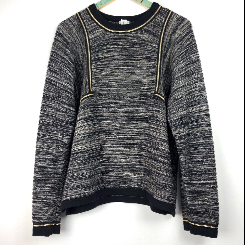 Hoss Intropia Black Metallic Chain Sweater XXL
